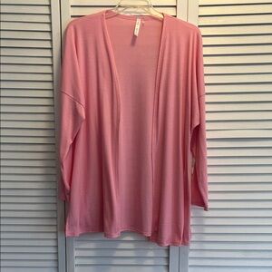 Dear Scarlett Pink Ribbed Knitwear Long Sweater Size L